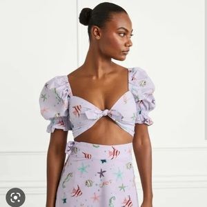 New with tags HILL HOUSE crop top sea